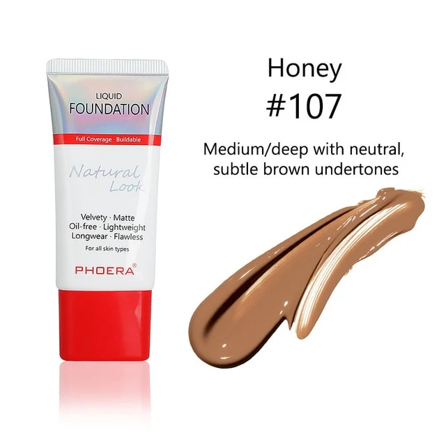 PHOERA 30ml Full Coverage Foundation Makeup Skin-Friendly Base Maquiagem Oil Control Long Lasting for 24 Hours TSLM1