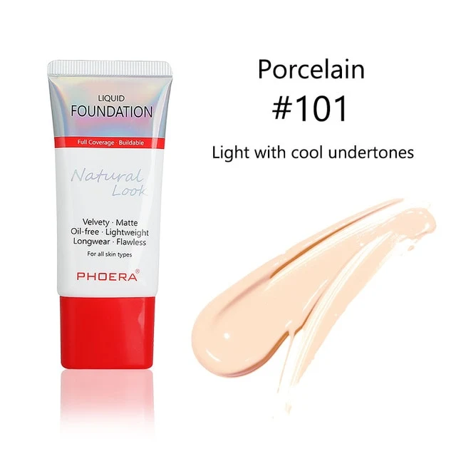 PHOERA 30ml Full Coverage Foundation Makeup Skin-Friendly Base Maquiagem Oil Control Long Lasting for 24 Hours TSLM1