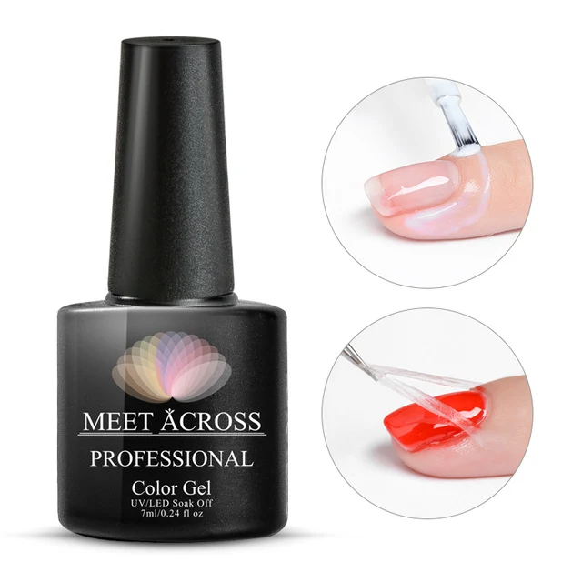 MEET ACROSS 8ml Glitter Nail Gel Holographic Gel Polish Dazzling Shining Gel Varnish UV LED Soak Off Nail Art Manicure