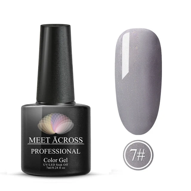 MEET ACROSS 8ml Glitter Nail Gel Holographic Gel Polish Dazzling Shining Gel Varnish UV LED Soak Off Nail Art Manicure