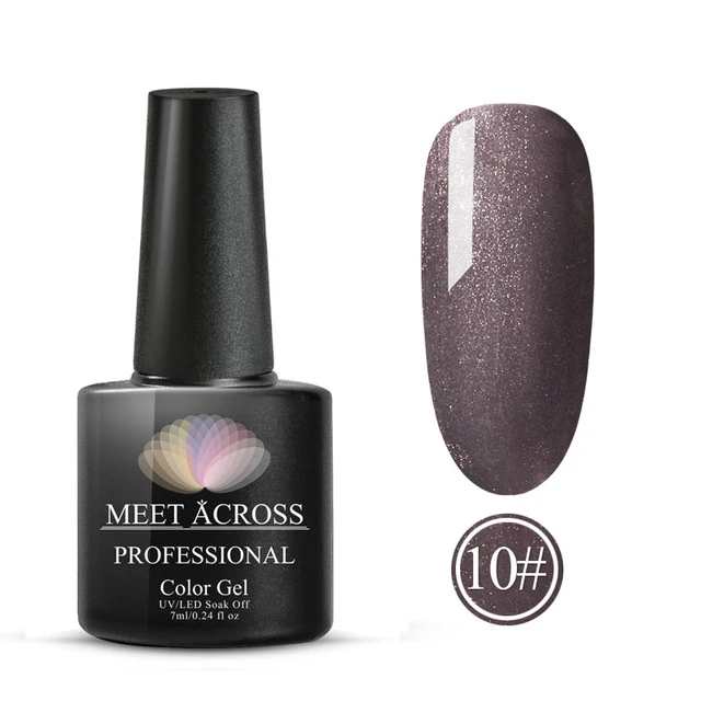 MEET ACROSS 8ml Glitter Nail Gel Holographic Gel Polish Dazzling Shining Gel Varnish UV LED Soak Off Nail Art Manicure