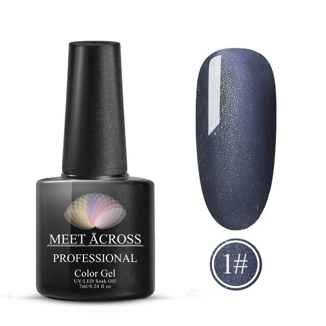 MEET ACROSS 8ml Glitter Nail Gel Holographic Gel Polish Dazzling Shining Gel Varnish UV LED Soak Off Nail Art Manicure