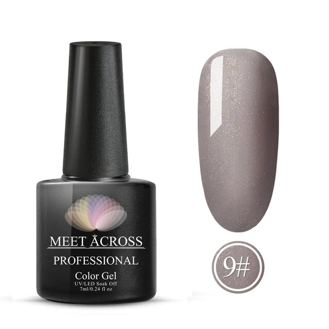 MEET ACROSS 8ml Glitter Nail Gel Holographic Gel Polish Dazzling Shining Gel Varnish UV LED Soak Off Nail Art Manicure