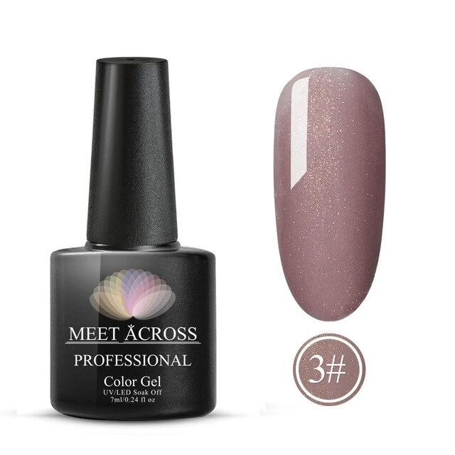 MEET ACROSS 8ml Glitter Nail Gel Holographic Gel Polish Dazzling Shining Gel Varnish UV LED Soak Off Nail Art Manicure