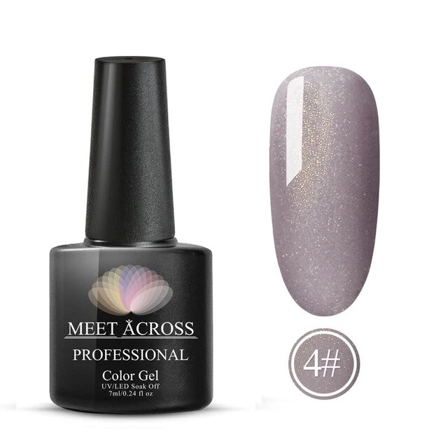 MEET ACROSS 8ml Glitter Nail Gel Holographic Gel Polish Dazzling Shining Gel Varnish UV LED Soak Off Nail Art Manicure