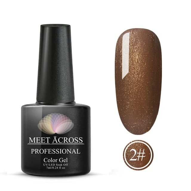 MEET ACROSS 8ml Glitter Nail Gel Holographic Gel Polish Dazzling Shining Gel Varnish UV LED Soak Off Nail Art Manicure