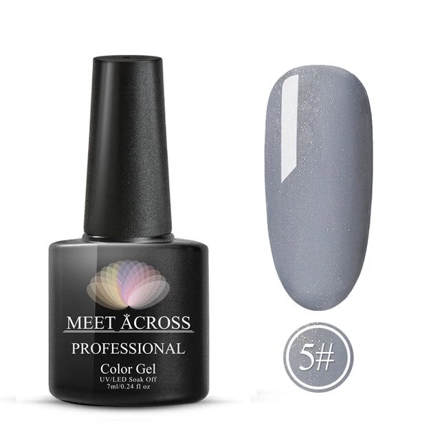 MEET ACROSS 8ml Glitter Nail Gel Holographic Gel Polish Dazzling Shining Gel Varnish UV LED Soak Off Nail Art Manicure
