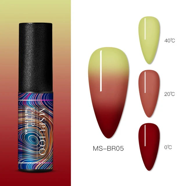 MSRUIOO 5ml Color Changing UV Gel Polish Sequins Thermal Nail Gel Matte Top Coat Soak Off Nail Art Gel Polish Varnish