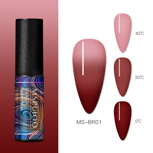 MSRUIOO 5ml Color Changing UV Gel Polish Sequins Thermal Nail Gel Matte Top Coat Soak Off Nail Art Gel Polish Varnish