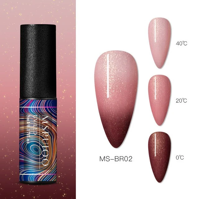 MSRUIOO 5ml Color Changing UV Gel Polish Sequins Thermal Nail Gel Matte Top Coat Soak Off Nail Art Gel Polish Varnish