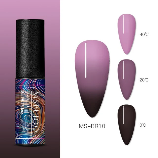 MSRUIOO 5ml Color Changing UV Gel Polish Sequins Thermal Nail Gel Matte Top Coat Soak Off Nail Art Gel Polish Varnish