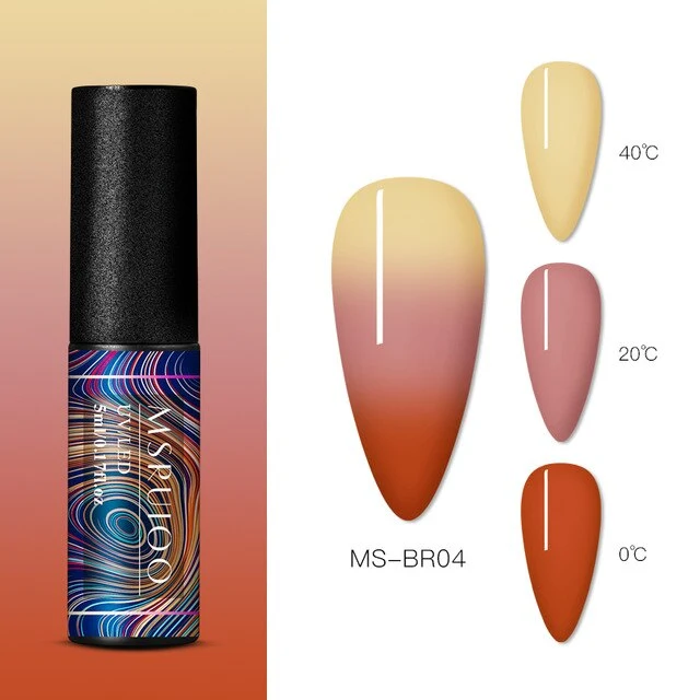 MSRUIOO 5ml Color Changing UV Gel Polish Sequins Thermal Nail Gel Matte Top Coat Soak Off Nail Art Gel Polish Varnish