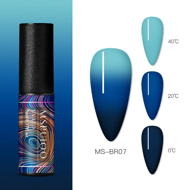 MSRUIOO 5ml Color Changing UV Gel Polish Sequins Thermal Nail Gel Matte Top Coat Soak Off Nail Art Gel Polish Varnish