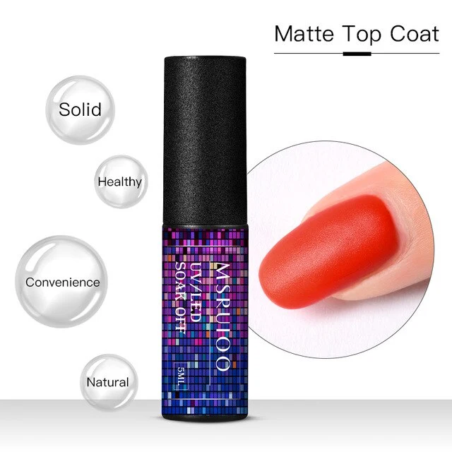 MSRUIOO 5ml Color Changing UV Gel Polish Sequins Thermal Nail Gel Matte Top Coat Soak Off Nail Art Gel Polish Varnish