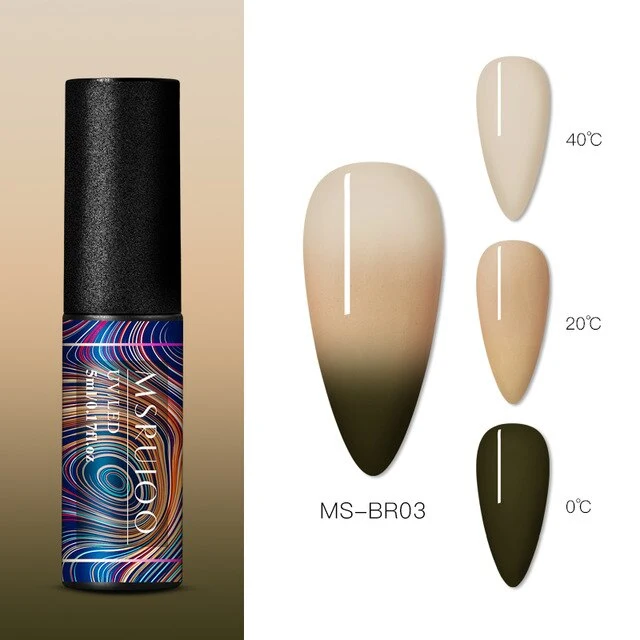 MSRUIOO 5ml Color Changing UV Gel Polish Sequins Thermal Nail Gel Matte Top Coat Soak Off Nail Art Gel Polish Varnish