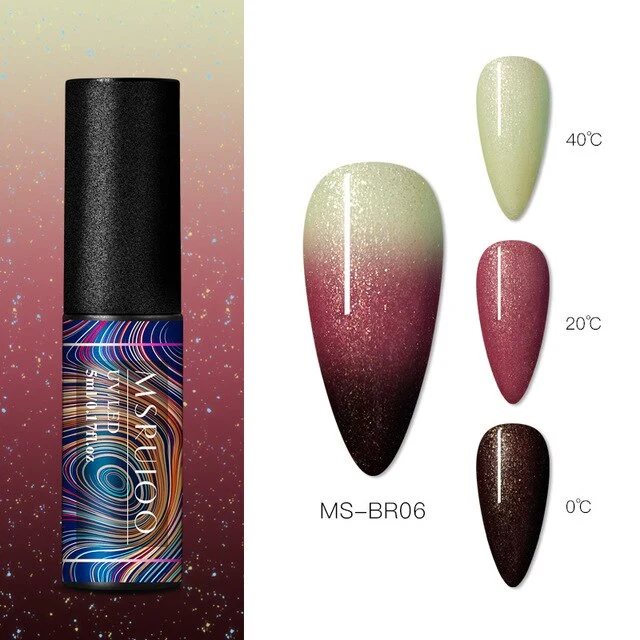 MSRUIOO 5ml Color Changing UV Gel Polish Sequins Thermal Nail Gel Matte Top Coat Soak Off Nail Art Gel Polish Varnish