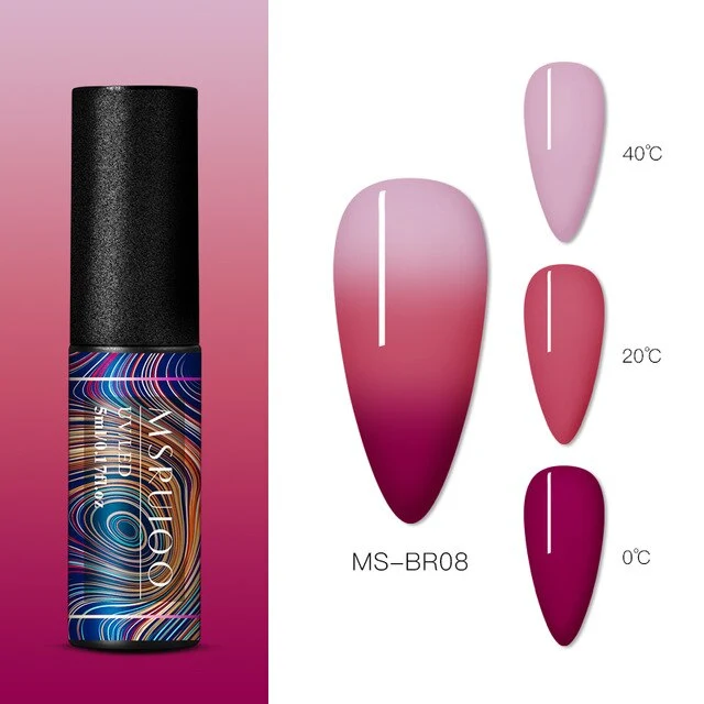 MSRUIOO 5ml Color Changing UV Gel Polish Sequins Thermal Nail Gel Matte Top Coat Soak Off Nail Art Gel Polish Varnish