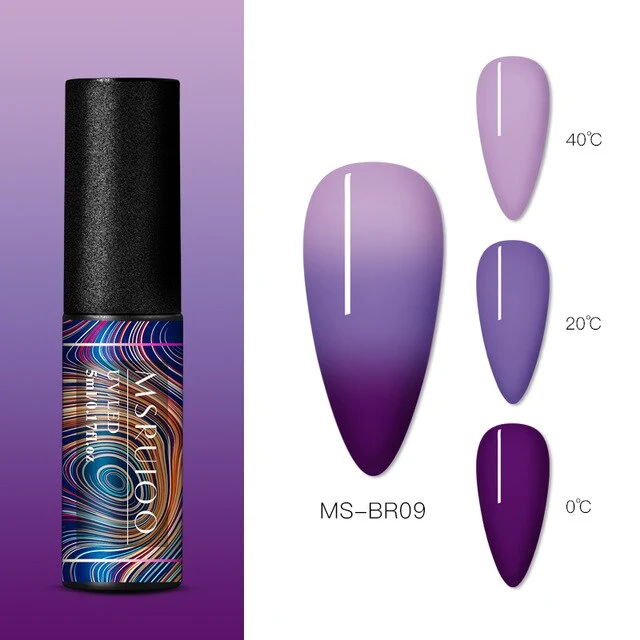MSRUIOO 5ml Color Changing UV Gel Polish Sequins Thermal Nail Gel Matte Top Coat Soak Off Nail Art Gel Polish Varnish