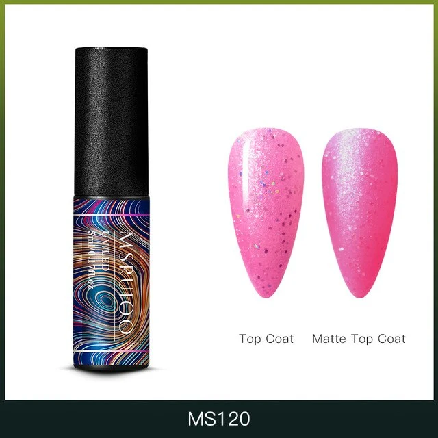 MSRUIOO 5ml Color Changing UV Gel Polish Sequins Thermal Nail Gel Matte Top Coat Soak Off Nail Art Gel Polish Varnish