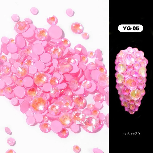 1pack Luminous Crystal Mixed Size SS6-SS20 Nail Art Rhinestone Decorations 3D Glitter Diamond Jewelly Glow In The Dark Ornaments