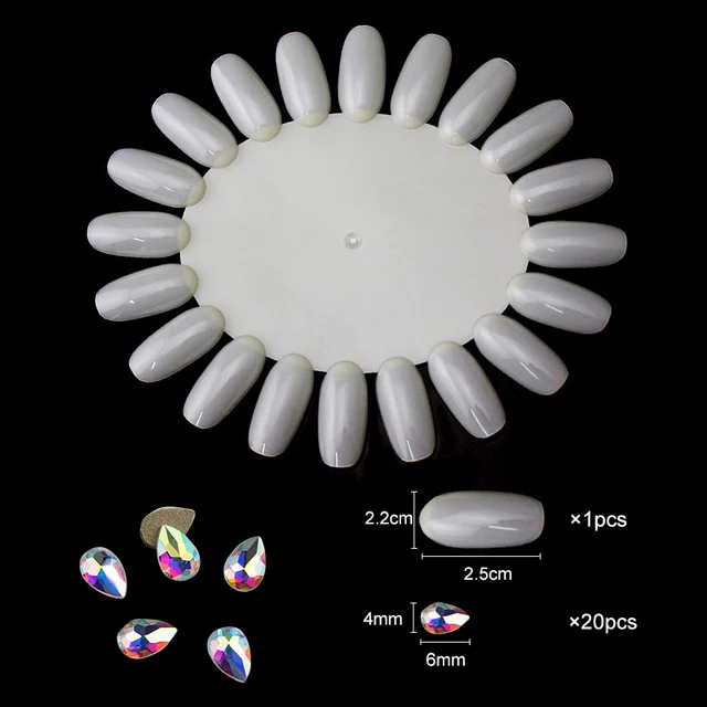 20 pcs Crystal AB Teardrop Nail Crystals Stones Drop Shape Flat Back Rhinestones For Glass 3D Nails Design Art Decorations