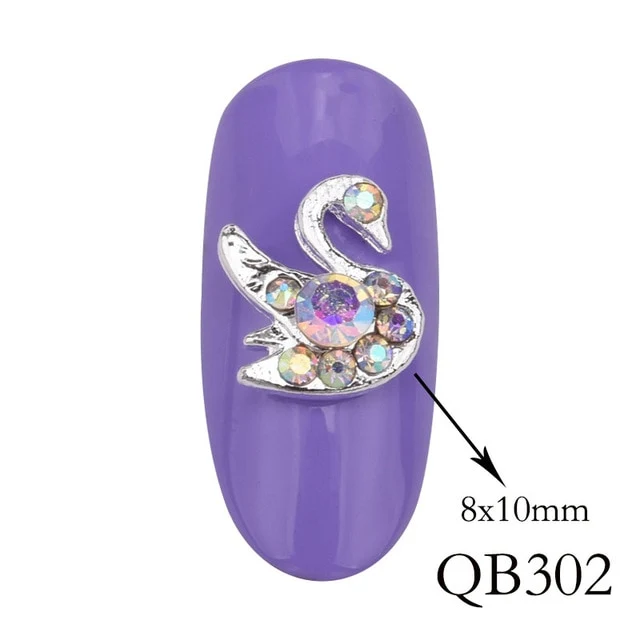 10pcs of new nail art decorations flash glass gemstone rhinestone series design charm gold silver effect DIY nail accessories