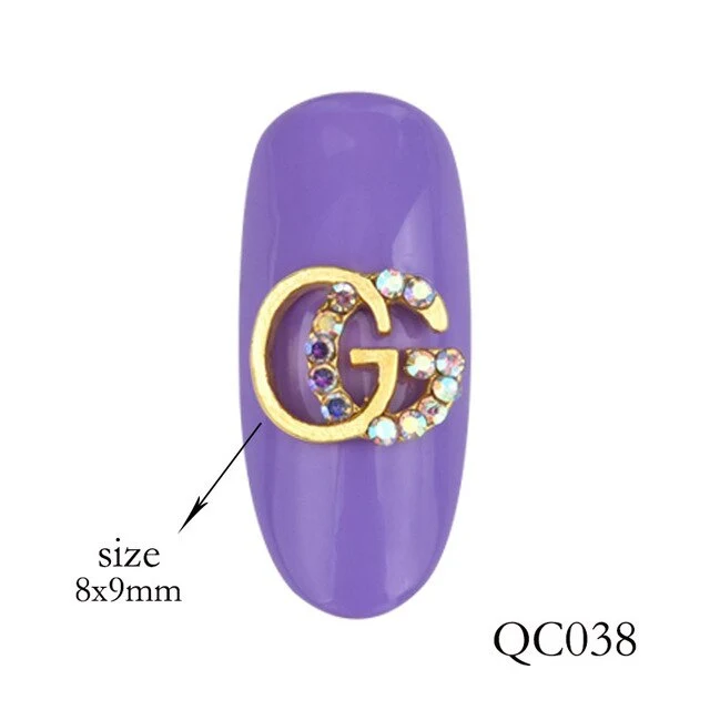 10pcs of new nail art decorations flash glass gemstone rhinestone series design charm gold silver effect DIY nail accessories
