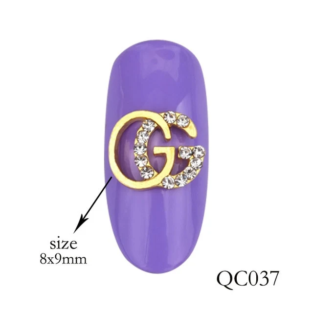 10pcs of new nail art decorations flash glass gemstone rhinestone series design charm gold silver effect DIY nail accessories