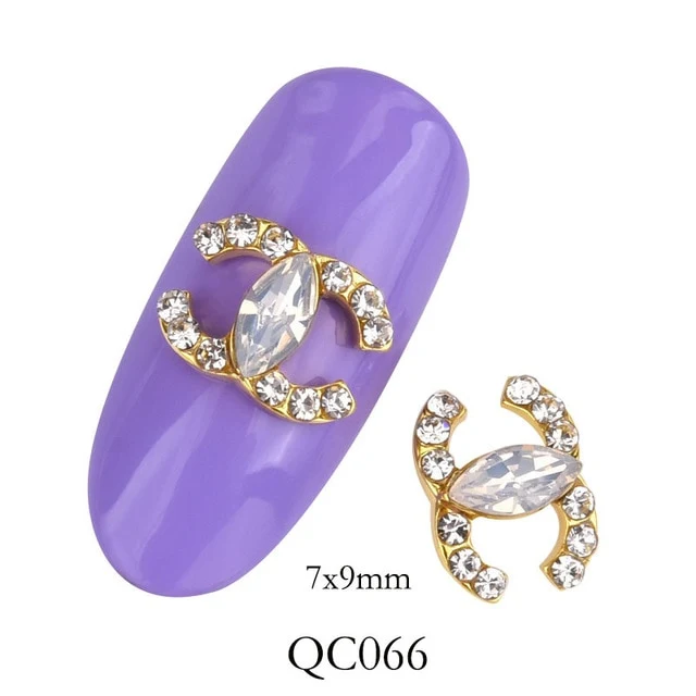 10pcs of new nail art decorations flash glass gemstone rhinestone series design charm gold silver effect DIY nail accessories