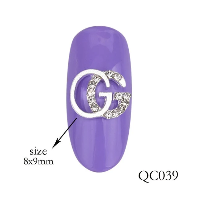 10pcs of new nail art decorations flash glass gemstone rhinestone series design charm gold silver effect DIY nail accessories