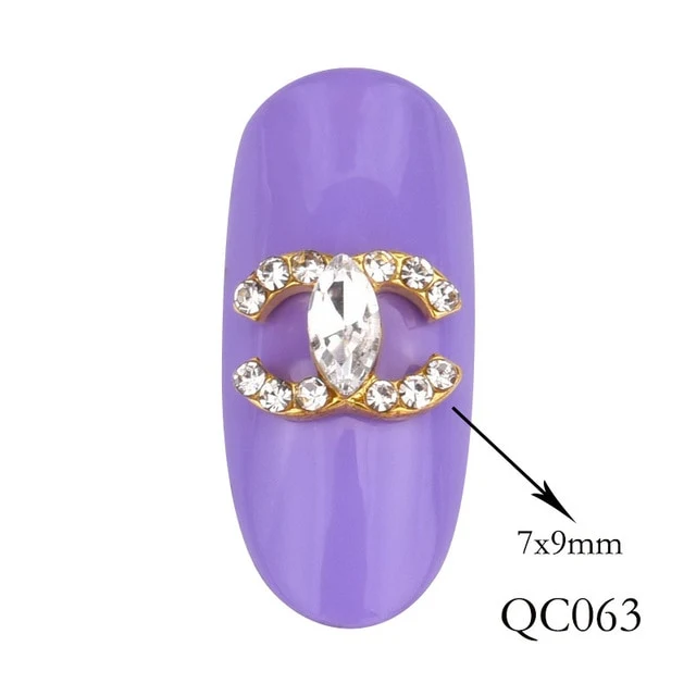 10pcs of new nail art decorations flash glass gemstone rhinestone series design charm gold silver effect DIY nail accessories