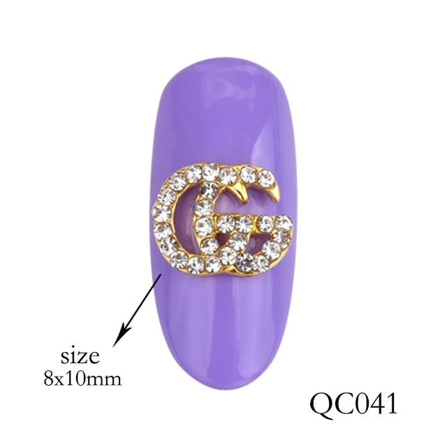10pcs of new nail art decorations flash glass gemstone rhinestone series design charm gold silver effect DIY nail accessories