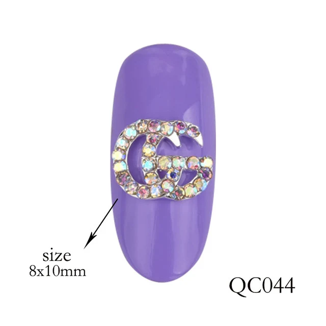 10pcs of new nail art decorations flash glass gemstone rhinestone series design charm gold silver effect DIY nail accessories