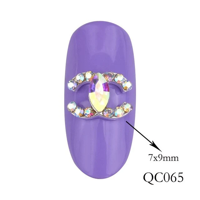 10pcs of new nail art decorations flash glass gemstone rhinestone series design charm gold silver effect DIY nail accessories