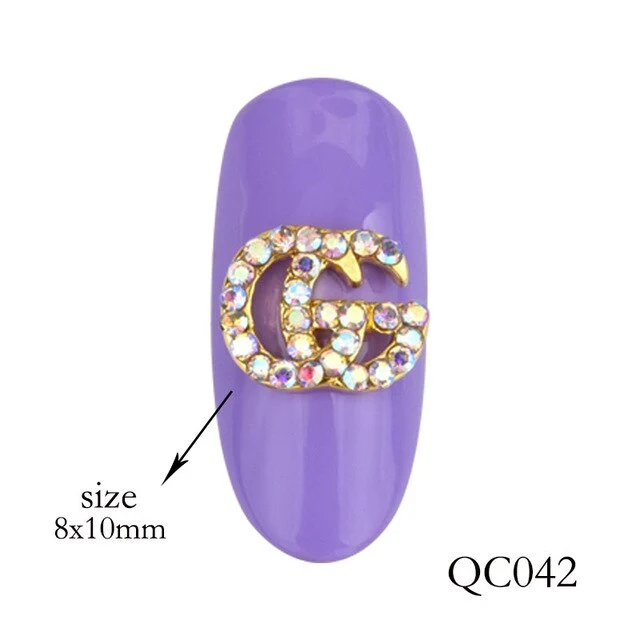 10pcs of new nail art decorations flash glass gemstone rhinestone series design charm gold silver effect DIY nail accessories