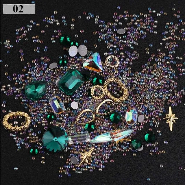 3D Nail Rhinestones Rose Jewelry Diverse DIY Gems Charming Mix Crystal Nail Art Decorations Gel Glitter Charms Nail Accessories