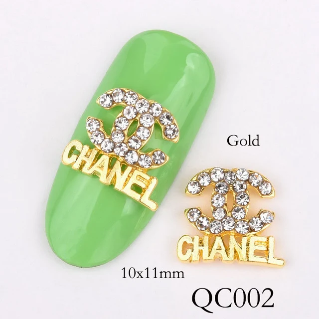 10pcs new leaf charm nail accessories, 3D golden leaves shiny nails rhinestones pearl effect tips DIY nail jewelry QB096-0100