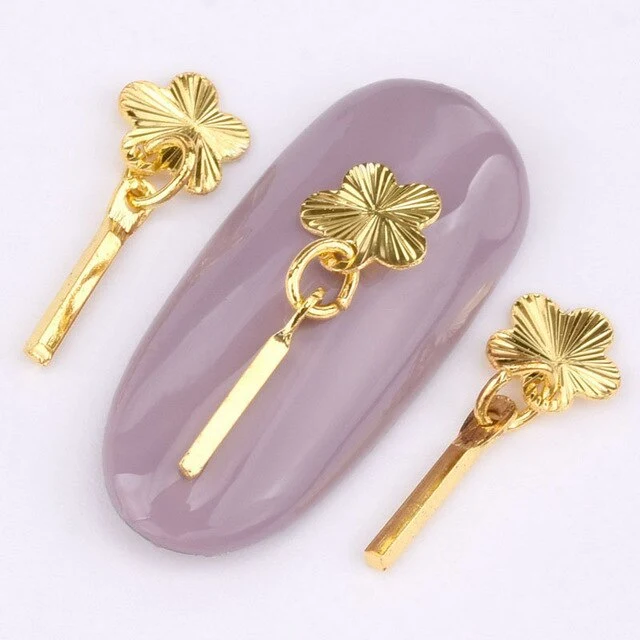 10pcs 3D charm gold nail decoration moon five-pointed star bow ornaments nail accessories QB246-250