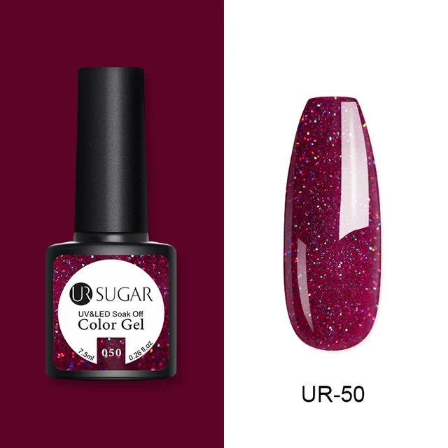 UR SUGAR 2Pcs/set Glitter Gel Nail Polish Set Pink Hybrid Color Semi Permanent Led Gel Lacquer Soak Off UV Gel Varnish Nail Art