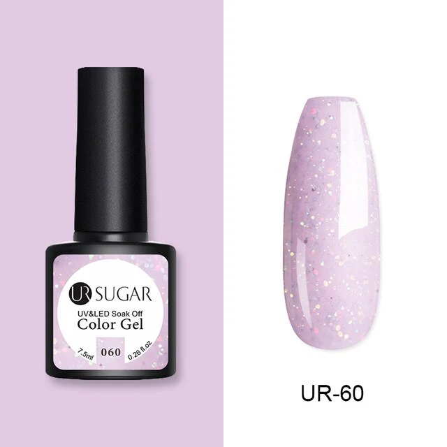 UR SUGAR 2Pcs/set Glitter Gel Nail Polish Set Pink Hybrid Color Semi Permanent Led Gel Lacquer Soak Off UV Gel Varnish Nail Art