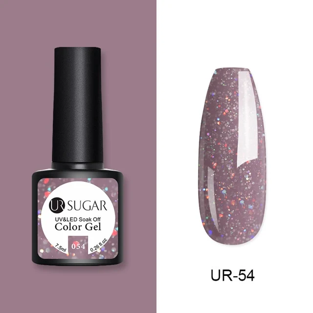 UR SUGAR 2Pcs/set Glitter Gel Nail Polish Set Pink Hybrid Color Semi Permanent Led Gel Lacquer Soak Off UV Gel Varnish Nail Art