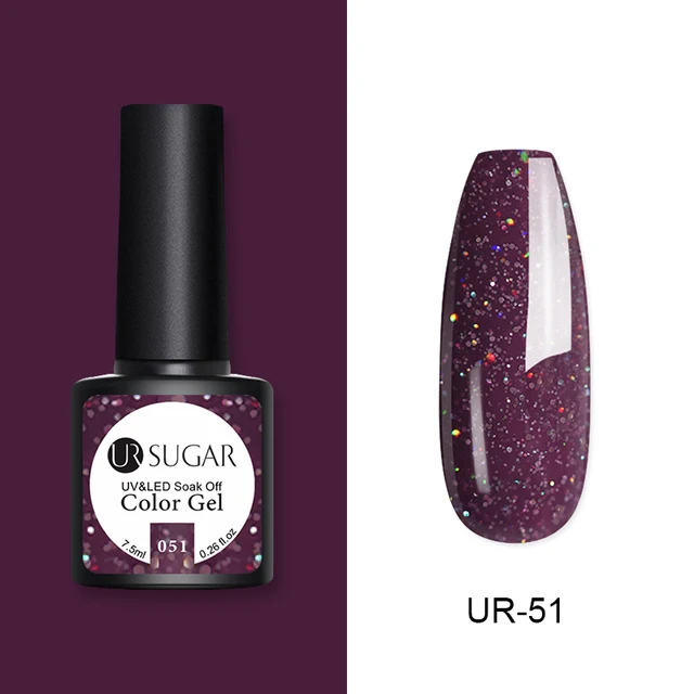 UR SUGAR 2Pcs/set Glitter Gel Nail Polish Set Pink Hybrid Color Semi Permanent Led Gel Lacquer Soak Off UV Gel Varnish Nail Art