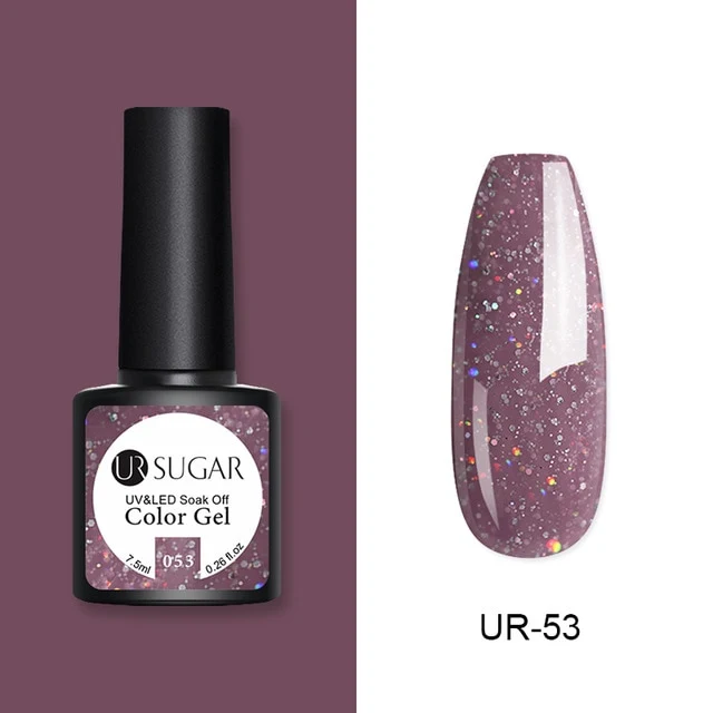 UR SUGAR 2Pcs/set Glitter Gel Nail Polish Set Pink Hybrid Color Semi Permanent Led Gel Lacquer Soak Off UV Gel Varnish Nail Art