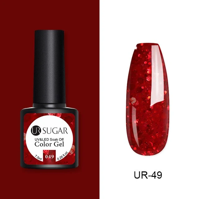 UR SUGAR 2Pcs/set Glitter Gel Nail Polish Set Pink Hybrid Color Semi Permanent Led Gel Lacquer Soak Off UV Gel Varnish Nail Art