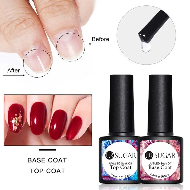 UR SUGAR 2Pcs/set Glitter Gel Nail Polish Set Pink Hybrid Color Semi Permanent Led Gel Lacquer Soak Off UV Gel Varnish Nail Art