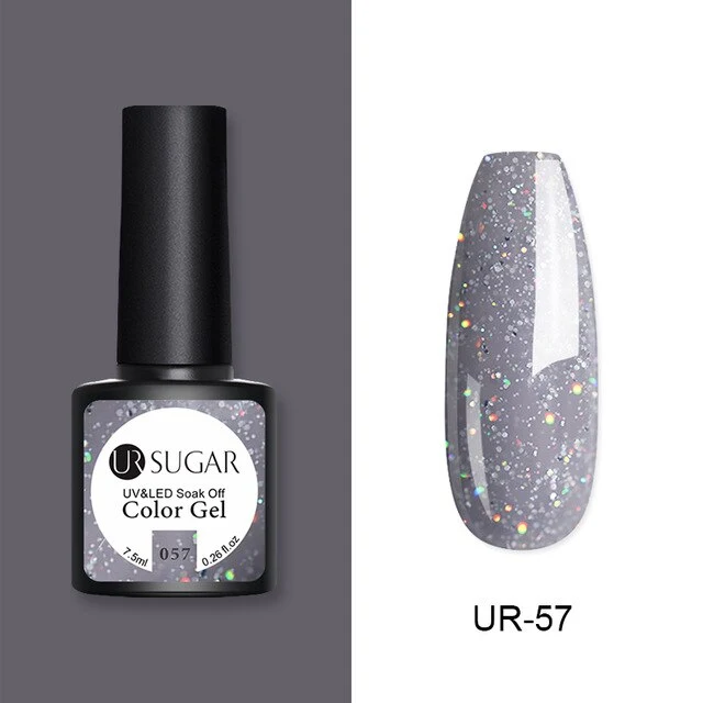 UR SUGAR 2Pcs/set Glitter Gel Nail Polish Set Pink Hybrid Color Semi Permanent Led Gel Lacquer Soak Off UV Gel Varnish Nail Art