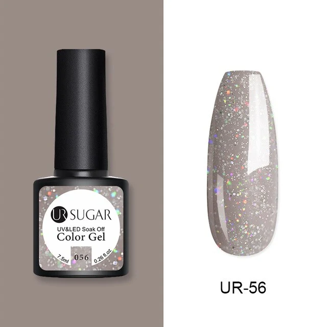 UR SUGAR 2Pcs/set Glitter Gel Nail Polish Set Pink Hybrid Color Semi Permanent Led Gel Lacquer Soak Off UV Gel Varnish Nail Art