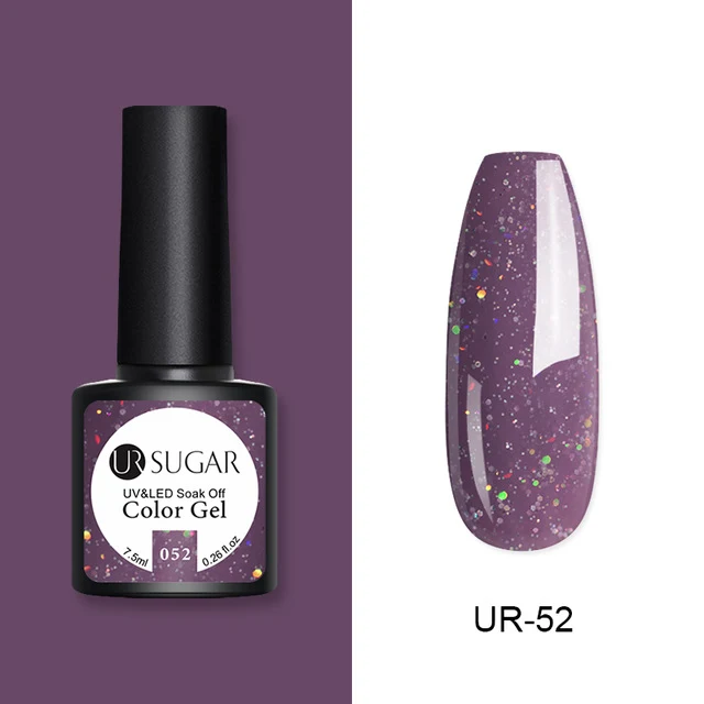 UR SUGAR 2Pcs/set Glitter Gel Nail Polish Set Pink Hybrid Color Semi Permanent Led Gel Lacquer Soak Off UV Gel Varnish Nail Art