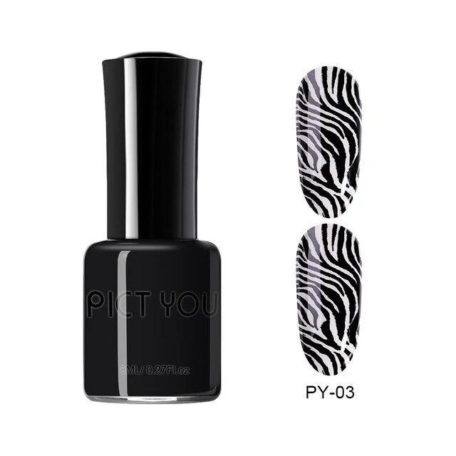 Pict You 8ml Stamping Nail Polish Pure Color Black White Red Nail Art Printing Varnish Manicure DIY Design Stamping Polish