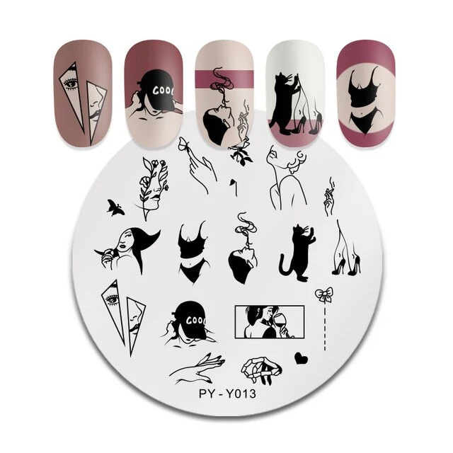 Pict You 8ml Stamping Nail Polish Pure Color Black White Red Nail Art Printing Varnish Manicure DIY Design Stamping Polish